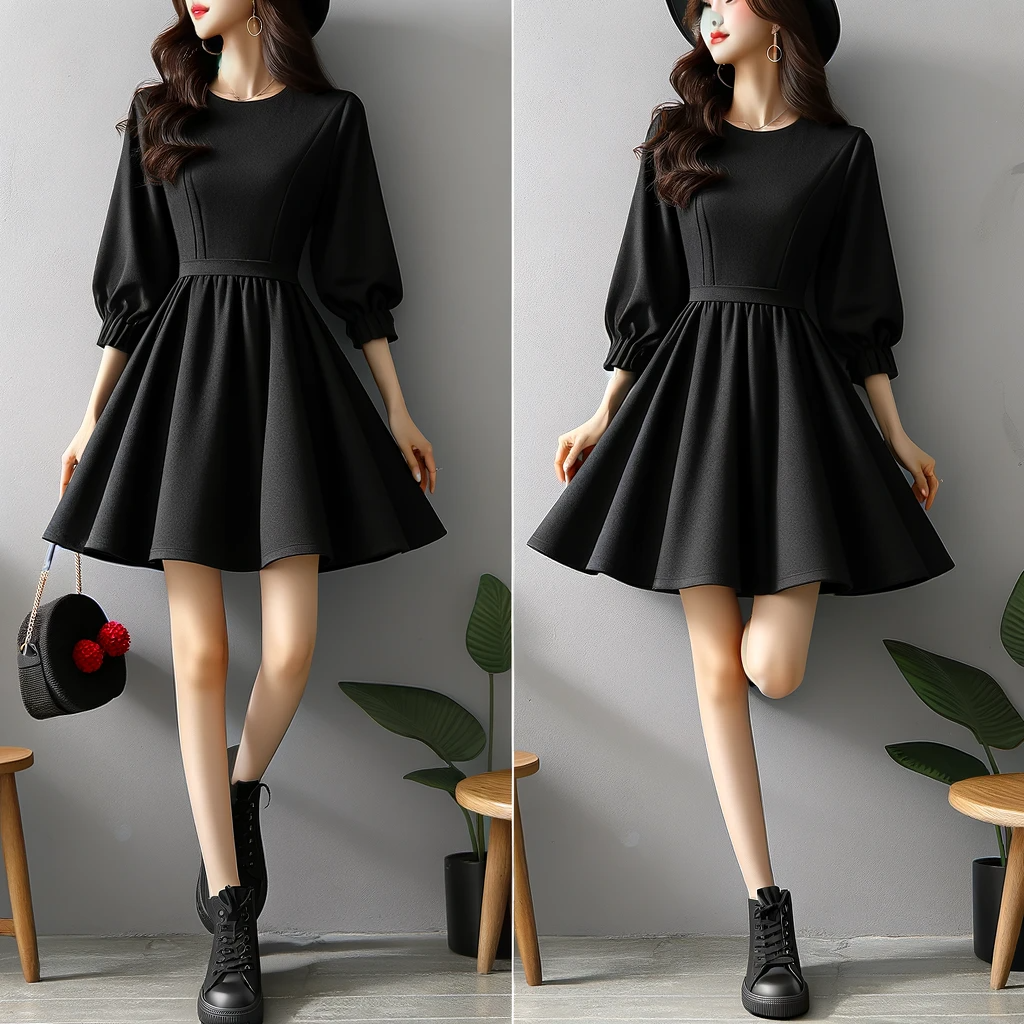 black line dress